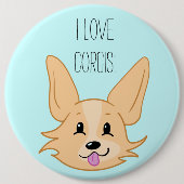 I Love Corgis Button (Voorkant)