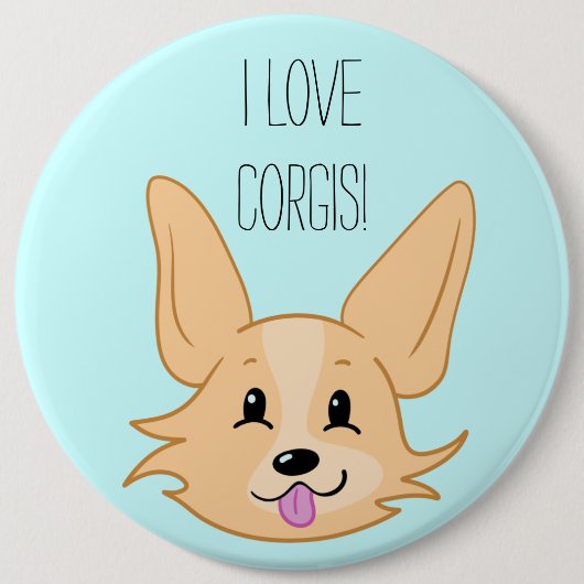 I Love Corgis Button (Voorkant)