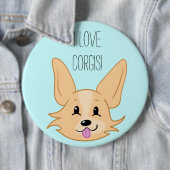 I Love Corgis Button (In situ)