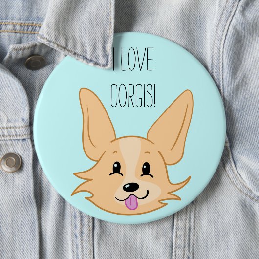I Love Corgis Button (In situ)