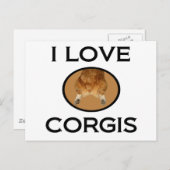 I Love Corgis Corgi Butt Briefkaart (Voorkant / Achterkant)