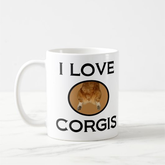 I Love Corgis Corgi Butt Koffiemok (Links)