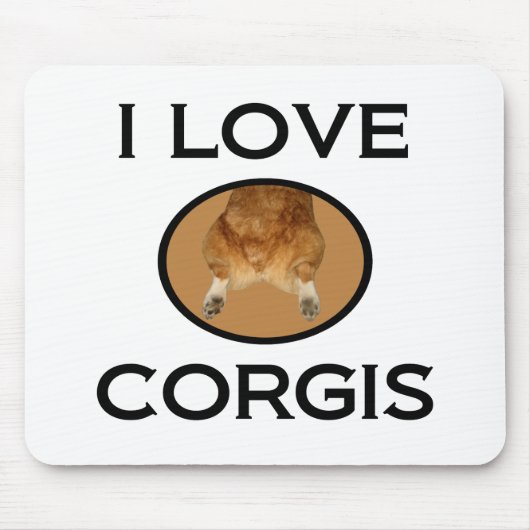 I Love Corgis Corgi Butt Muismat (Voorkant)