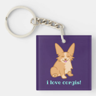 "I Love Corgis" Corgi Sleutelhanger