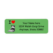 I Love Corgis Etiket (Voorkant)