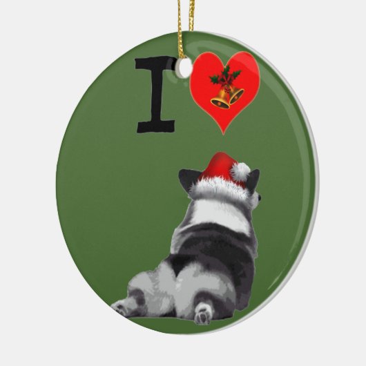 I Love Corgis Keramisch Ornament (Links)