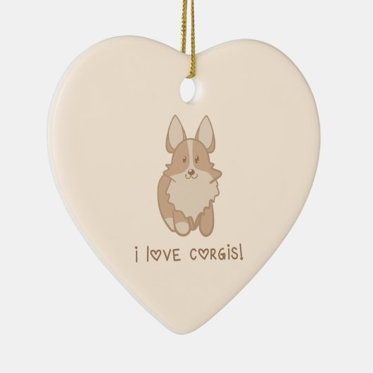 I Love Corgis Keramisch Ornament (Rechts)