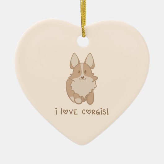 I Love Corgis Keramisch Ornament (Voorkant)