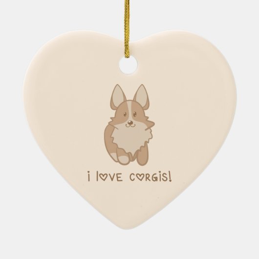 I Love Corgis Keramisch Ornament (Achterkant)