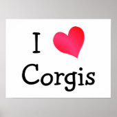 I Love Corgis Poster (Voorkant)