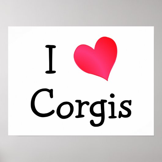 I Love Corgis Poster (Voorkant)