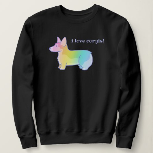 "I Love Corgis" Rainbow Corgi Sweatshirt (Design voorkant)