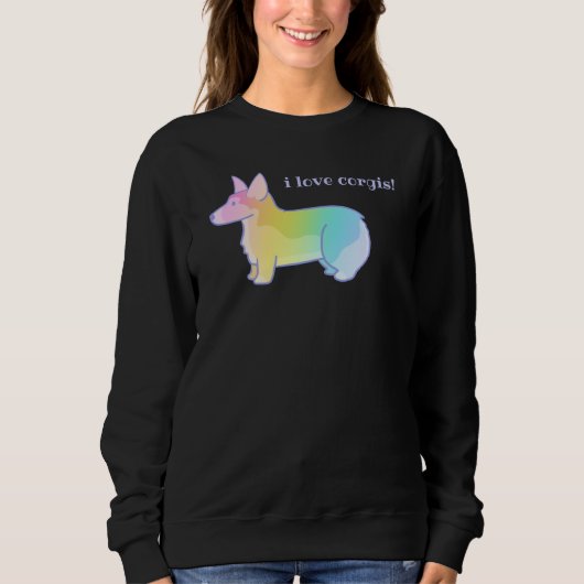"I Love Corgis" Rainbow Corgi Sweatshirt (Voorkant)