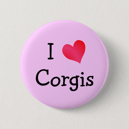 I Love Corgis Ronde Button 5,7 Cm (Voorkant)