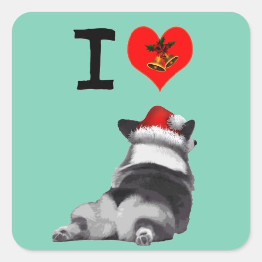I Love Corgis Vierkante Sticker (Voorkant)