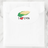 I Love Corn Ovale Sticker (Tas)