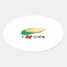 I Love Corn Ovale Sticker