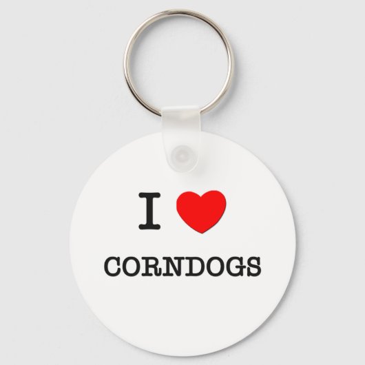 I Love CORNDOGS ( food ) Sleutelhanger (Voorkant)