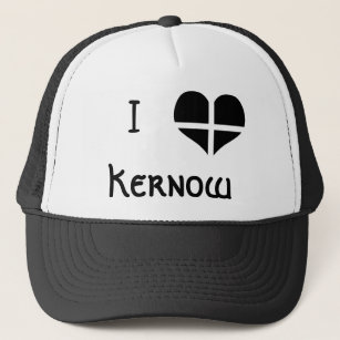 I Love Cornwall Kernow St Piran Flag Heart Design Trucker Pet