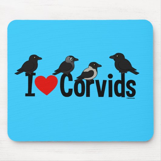 I Love Corvids Muismat (Voorkant)