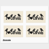 I Love Corvids Rechthoekige Sticker (Vel)