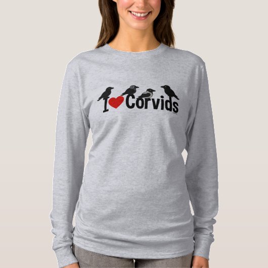 I Love Corvids T-shirt (Voorkant)