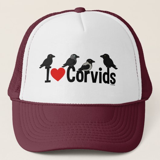 I Love Corvids Trucker Pet (Voorkant)
