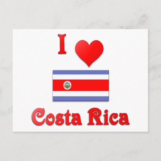 I Love Costa Rica Briefkaart (Voorkant)