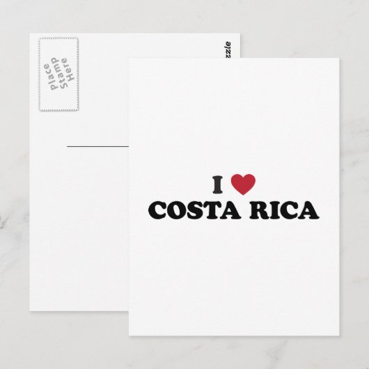 I Love Costa Rica Briefkaart (Voorkant / Achterkant)