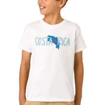 I Love Costa Rica Map Souvenir Kinder T-shirt