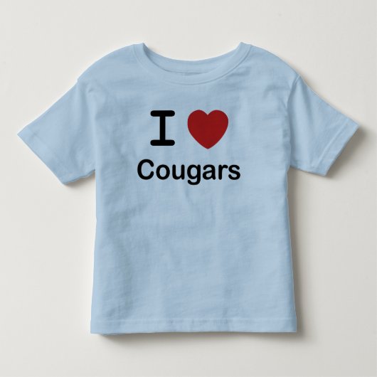 I Love Cougars Kinder Shirts (Voorkant)