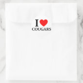 I Love Cougars Ronde Sticker (Tas)