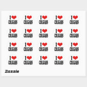 I Love Cougars Ronde Sticker (Vel)