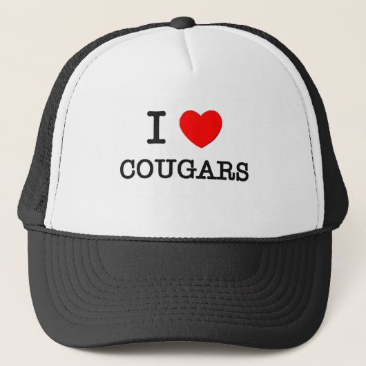 I Love Cougars Trucker Pet (Voorkant)