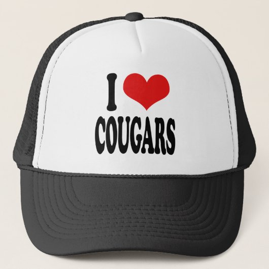 I Love Cougars Trucker Pet (Voorkant)