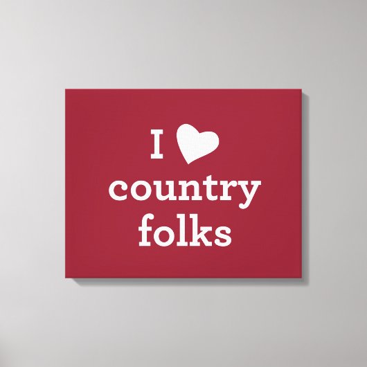I Love Country Canvas Afdruk (Voorkant)