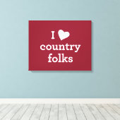 I Love Country Canvas Afdruk (Insitu (Houten vloer))