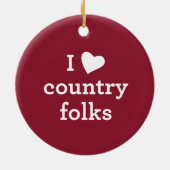I Love Country Keramisch Ornament (Achterkant)
