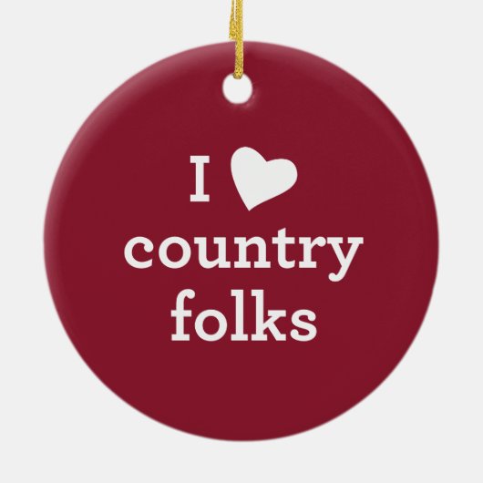 I Love Country Keramisch Ornament (Achterkant)