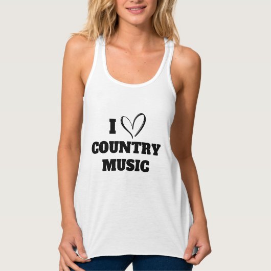 I Love Country Music T-Shirt (Voorkant)