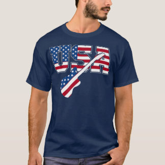 I Love Country Music USA  Guitar American F T-shirt