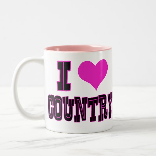 I Love Country Tweekleurige Koffiemok (Links)