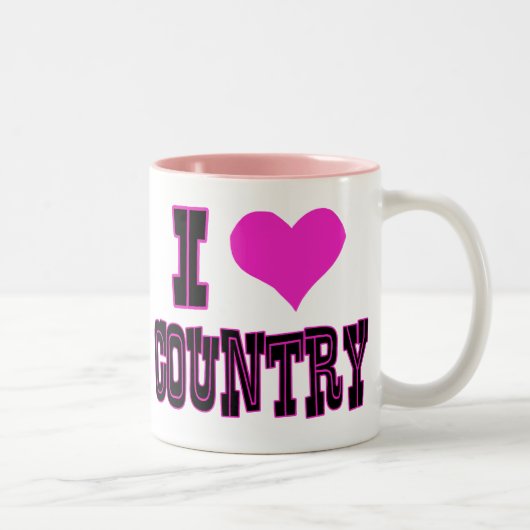 I Love Country Tweekleurige Koffiemok (Rechts)