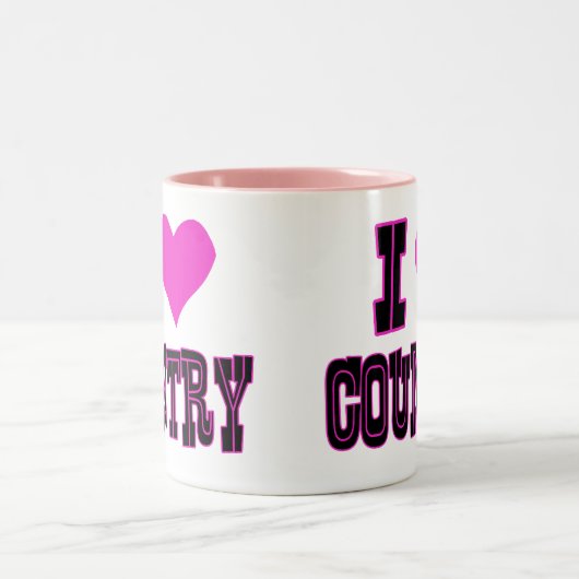 I Love Country Tweekleurige Koffiemok (Center)