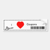 I Love Coupons - Red Heart and Bar Code Bumpersticker (Voorkant)