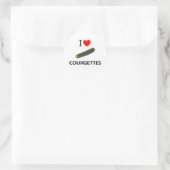 I Love Courgettes Ronde Sticker (Tas)