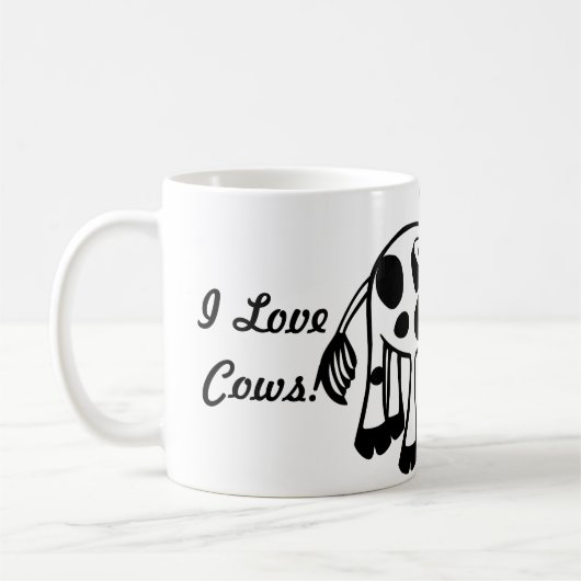 I Love Cows Cute Cow Coffee Mok (Links)