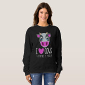 I Love Cows & Maybe 3 People  Cow  Sarcastic Quote Trui (Voorkant volledig)