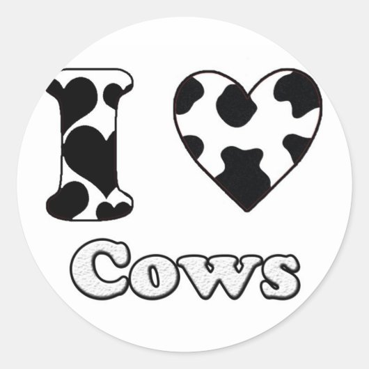 I love cows ronde sticker (Voorkant)
