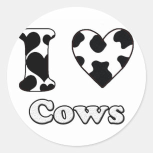 I love cows ronde sticker
